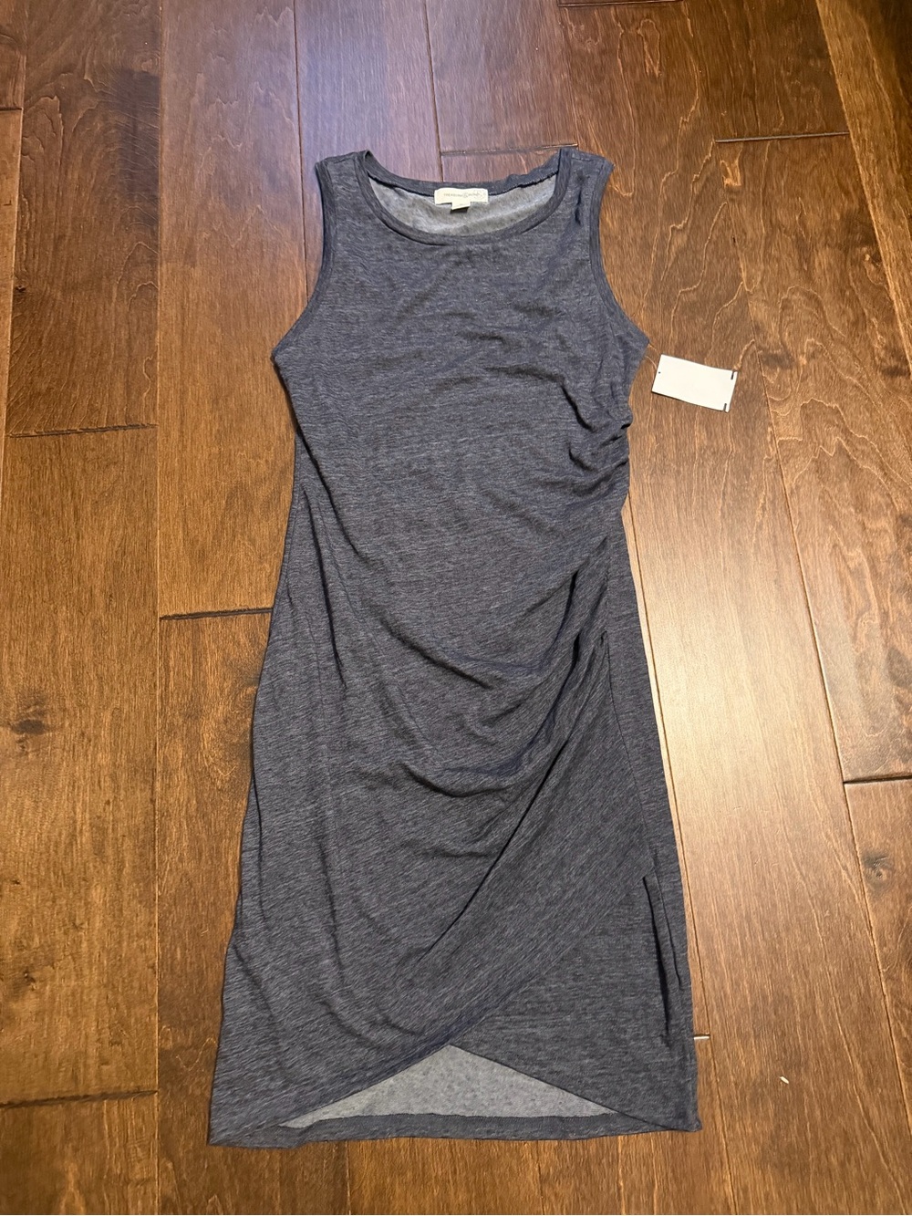 Treasure & Bond Blue Sleeveless Ruched Midi Dress